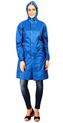 Romano nx 100% Waterproof Premium Quality Heavy Duty Double Layer Hooded Long Raincoat Women in a Storage Bag-Medium