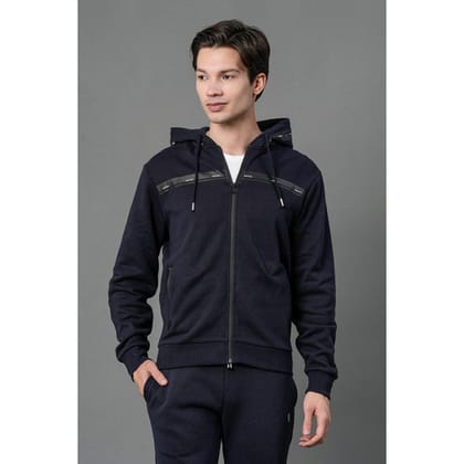 Red Tape Men's Navy Blue Solid Hoodie