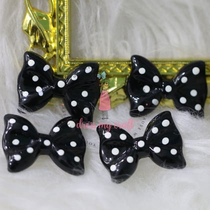 Polka Dot Bow - Black