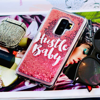 Hustle Baby Glitter Quicksand Moving Glitter Sequin Case-Samsung Galaxy S9