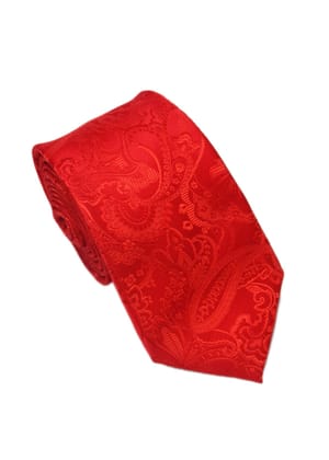 Men's Paisley Formal Necktie - Light Red-Free / Light Red