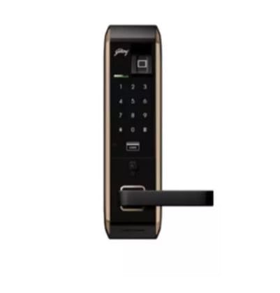 Godrej Advantis Revolution Smart Digital Lock for Wooden Door, 4 in 1 Access, RFID Card, Mechanical Key- Gold