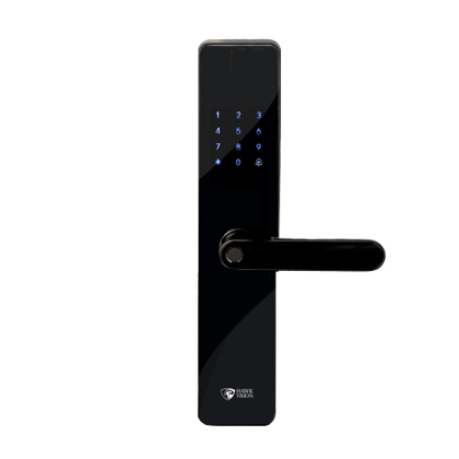 Hawkvision HV-SDL-F52 Smart Door Lock  6-Way Unlocking Fingerprint Passcode Mobile app OTP RFID Card Remote Unlocking Digital Lock Fingerprint Door lock Smart Door Lock- Black