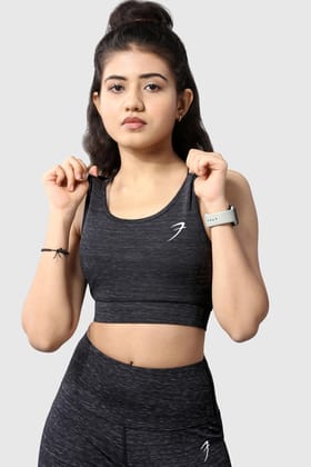 Essential Melange Sports Bra Black-XS