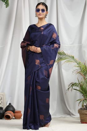 Marvellous Blue Soft Silk Saree With Sensational Blouse Piece