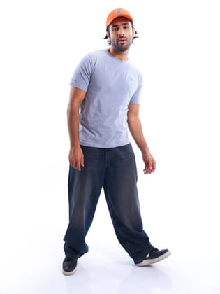 Arctic Ice Blue Solid T-Shirt-S / LightSkyBlue