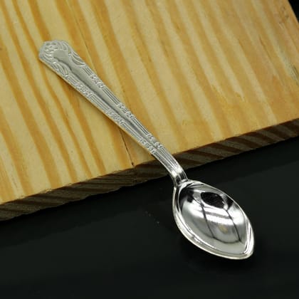 fabulous sterling silver handmade solid silver4.6" spoon kitchen utensils, vessels, silver has antibacterial properties, stay healthy sv60