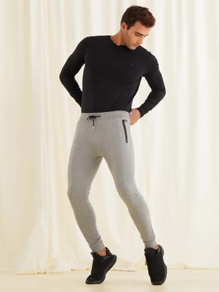 Grey Solid Joggers-32