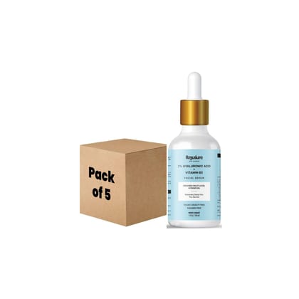 Rejusure 2 Hyaluronic Acid  Vitamin B5 Facial Serum Provides Multi-Level Hydration for Women  Men with Dry  Normal Skin  30ml Pack of 5-Rejusure 2% Hyaluronic Acid + Vitamin B5 Facial Serum Provi