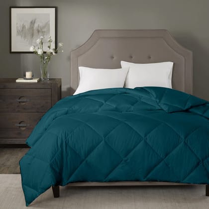 Razzai Summer Season 100 GSM Ac Comforter Super Soft Fluffy Comforter |White-Queen / Teal