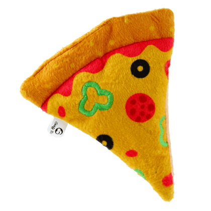 Goofy Tails Food Buddies Pizza Slice Plush Toy for Dogs  For Soft Chewers Yellow-Goofy Tails Food Buddies Pizza Slice Plush Toy for Dogs | For Soft Chewers (Yellow) - 15x12cm