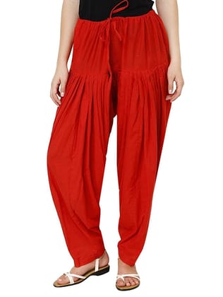 Trendzmy Cotton Solid Patiala Red Salwar