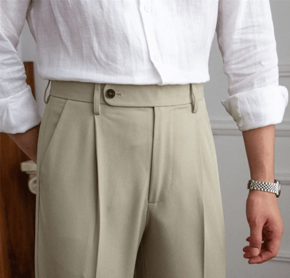 Lime Men Pleated Formal Trouser by Italian Vega®-28