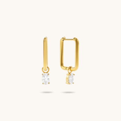 Sierra Diamond Hoops - 18K Gold Plated