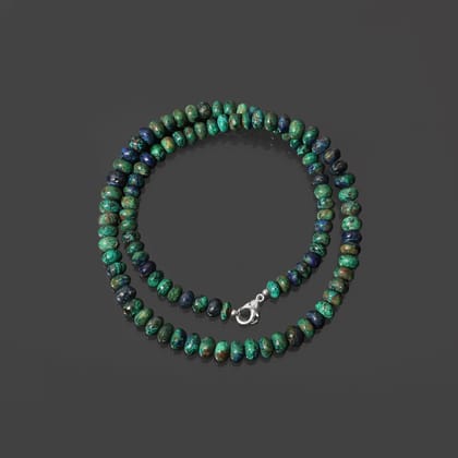 Natural Chrysocolla 6-7mm Rondelle Beaded Necklace-16 Inch