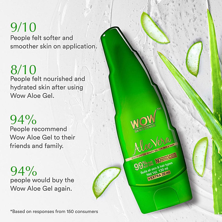 Wow Skin Science Aloe Vera Gel - Multipurpose For Skin & Hair, 60 Ml