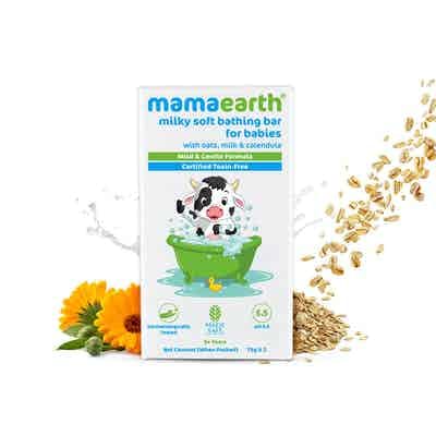 Mamaearth Milky Soft Bathing Bar For Babies With Oats, Milk & Calendula-75gm Each