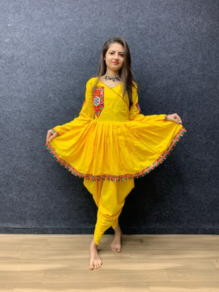 Navratri Special Yellow Color Kediyu With Dhoti-M