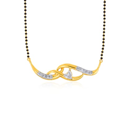 Senco Gold Affectionate Waves Diamond Mangalsutra