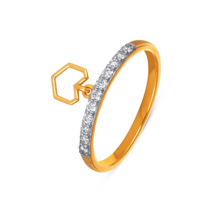 Senco Gold Urban Elegance Diamond Ring 9 ( 1.6 gm/ 0.16 ct/ FG-SI/ 18K Yellow Gold )