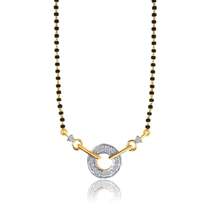 Senco Gold Loop of Shiny Wheel Diamond Mangalsutra