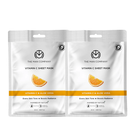 Vitamin C Sheet Mask | Vitamin C & Aloe Vera (Multi Packs) Pack of 2