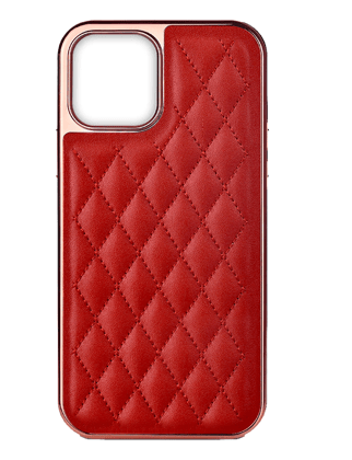 Excelsior Premium Electroplated PU Leather Back Cover case For Apple iPhone 14 Pro Max-Red