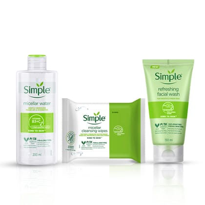 Double Cleansing Set & Micellar Wipes(200ml + 150ml + 25 wipes)