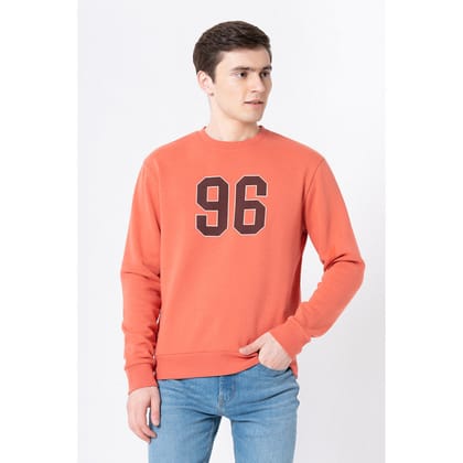 RedTape Men's Coral Printed Sweatshirt