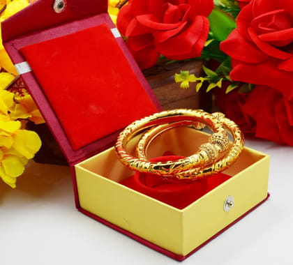 Jewels Kafe Gold Plated Bangle Set (Pack of 2)-2.4