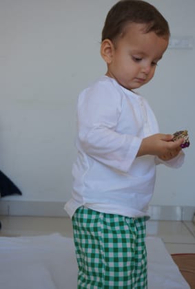 Mix Match - White Kurta - Brown Pajama For Baby Boys and Girls - Mix & Match Set- 4 colors-1-2 Y / Green