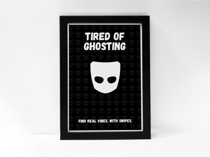 GRINDR SWIPE, MATCH & CHAT – Vibrant Poster for LGBTQ+ Dating