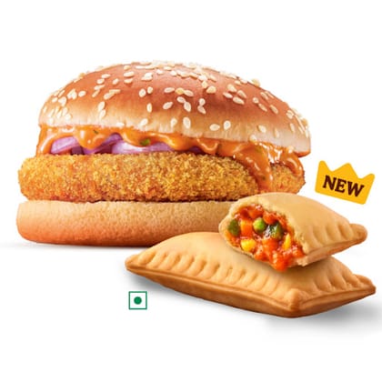 Crispy Veg Burger+BK Veg Pizza Puff.