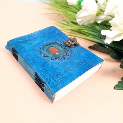 Leather Diary Journal | Notebook Planner Diaries With Antique Lock | Personal Traveller's Book, Sketchbook - for Writing, Table, Office, Desk, Study, Corporate Gifts | Gift for Him / Her - 6 Inch