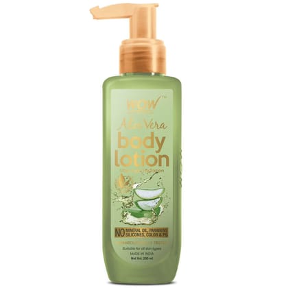 WOW Skin Science Aloe Vera Body Lotion Ultra Light Hydration - No Mineral Oil, Parabens (200 ML)-200 ML