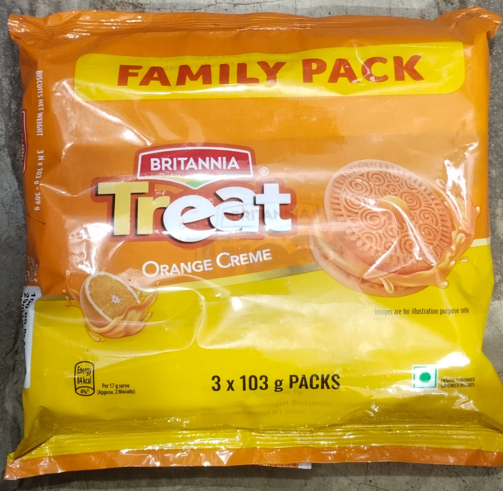 Britannia treat orange creme 3 *103 g 