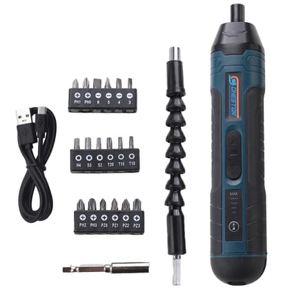 Cheston Cordless Electric Screwdriver, 1500 MAH, LED Light, 5 NM Torque, 20 Bits, Magnetic Holder, 1 Year Warranty.-Cheston Cordless Electric Screwdriver Machine with Bits | Battery Powered (1500