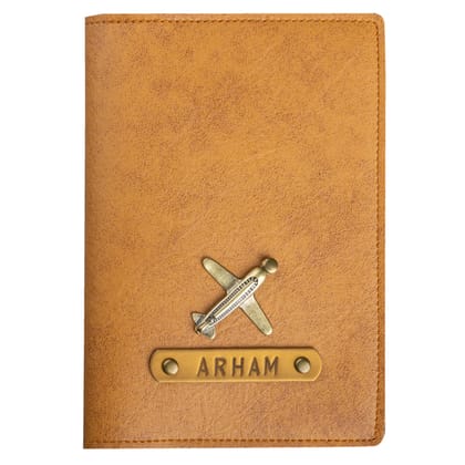 Personalized Camel Brown Finish Passport Cover
