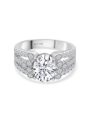 Diamond Look 2.5 Carat Oval Solitaire Silver Ring-12