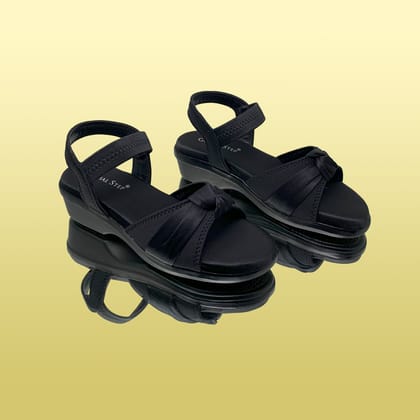 Women's Black Platform Sandals-Black / 36