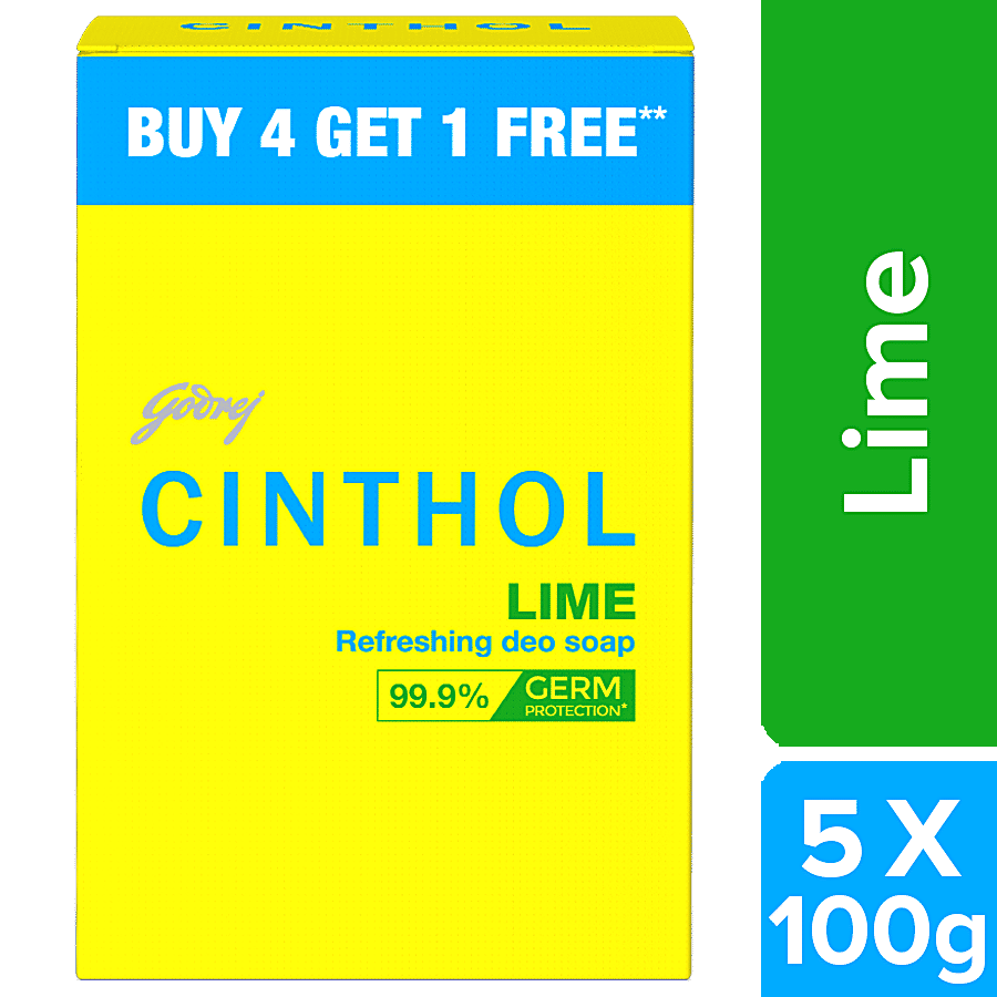 Cinthol Lime Refreshing Deo Soap, 100 g (Pack of 5)