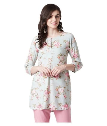 Tissu Green Rayon Straight Kurti - XXL