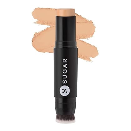 SUGAR Cosmetics - Ace Of Face - Matte Foundation Stick - 37 Freddo (Medium Beige Foundation with Golden Peach Undertone) - Waterproof, Full Coverage Foundation for Women with Inbuilt Brush - 12 g