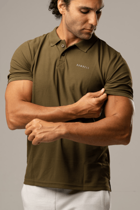 High-Performance Dry Fit Polo T-Shirt - Olive Green-XXL