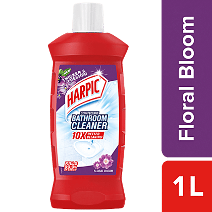 Harpic Disinfectant Bathroom Cleaner Liquid, Floral, 1 L