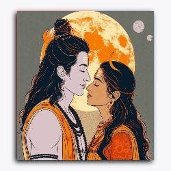 Ramji With Sitaji-Without Frame / 18x20 inch / 24 Palette