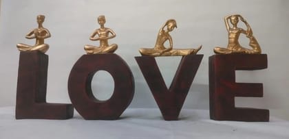 Unique International Love With Yoga Posture Lady Showpiece Statue