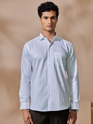 White Wrinkle Resistant Twill Formal Shirt-L/40