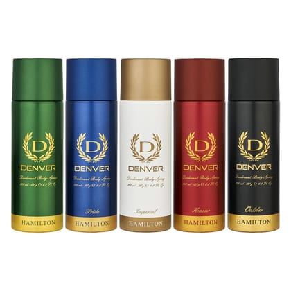 Hamilton, Pride, Imperial, Honour and Caliber Combo Deodorant Spray - For Men  (1000 ml, Pack of 5)