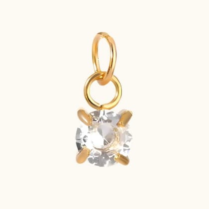 Mini Solitaire Charm - 18K Gold Plated